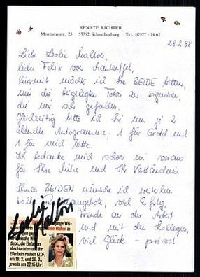 Leslie Malton TOP Original Signiert bek. aus Tatort / Possession + G 7277