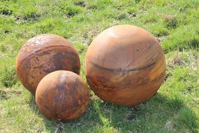Vollkugel Kugel 30cm 40cm oder 50 cm Edelrost Rost Metall Ball Gartendekoration