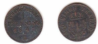 1 Pfennig Kupfer Münze Preussen 1847 A