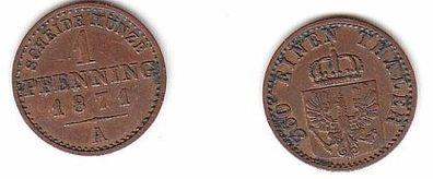 1 Pfennig Kupfer Münze Preussen 1871 A