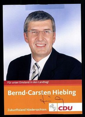 Bernd-Carsten Hiebing CDU AK Original Signiert + 9121 KR
