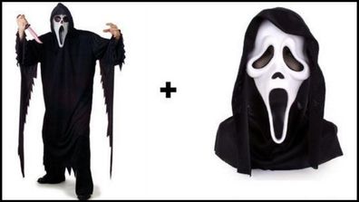 Scream Geister Geist kostüm , Halloween Horror Kostüm mit Maske 50-60, XXL XXXL Ghost