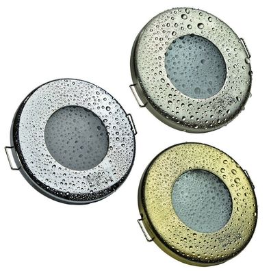 Halogen LED Feuchtraum IP44 Einbaurahmen MR16, Spritzwasser Chrom, Bad, Dusche