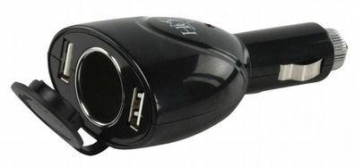 2-fach USB-KFZ-Lade-Adapter + zusätzlichem 12V Anschluss, MP3, MP4, USB Lader