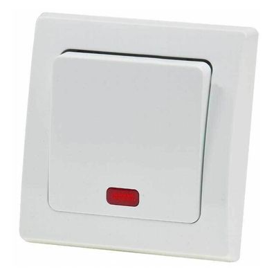 Kontroll-Schalter mit Lämpchen Beleuchtung 250V / 10A, inkl. Rahmen, UP, weiß