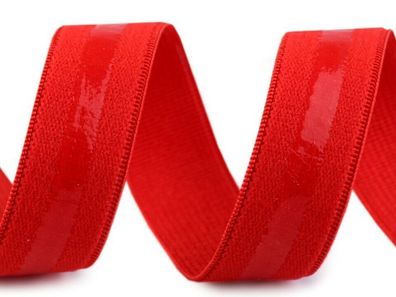 Gummiband MIT Silikon, Antirutsch, Trägergummi, Wäschegummi , rot ,20 mm