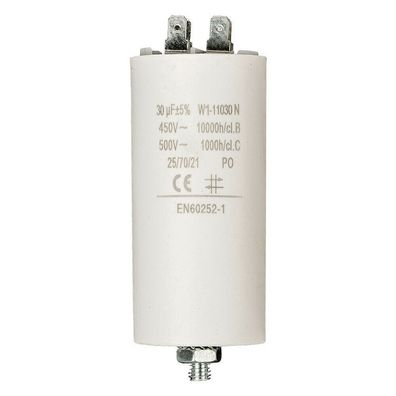 30mF Kondensator Anlaufkondensator 30 uF 450V Earth Stecker W1 AMP Anschluss