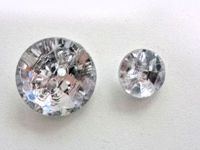 EDEL , 2 Knöpfe, Kunststoff, kristal, 21 mm , 13 mm