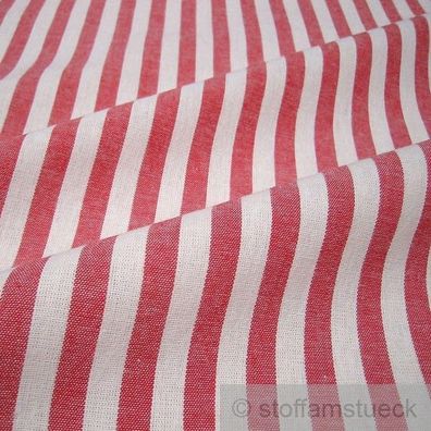 Stoff Baumwolle Bauernstreifen rot weiß 1 cm Streifen