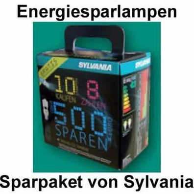 Sonderpreis Sparpaket Energiesparlampen Sylvania 10 Lampen 7W 9W 11W 12W