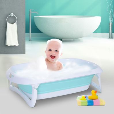 HOMCOM® Badewanne für Babys rutschfest Ergonomische Babywanne klappbar Kunststoff