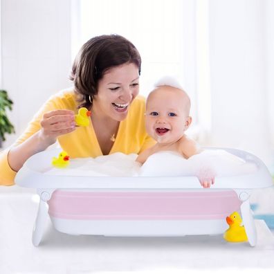 HOMCOM® Badewanne für Babys rutschfest Ergonomische Babywanne klappbar Kunststoff