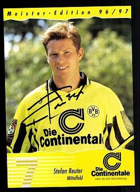 Stefan Reuter Borussia Dortmund 1996-97 Autogrammkarte + A53432 D