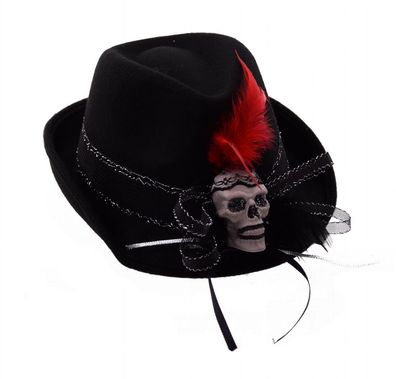 Hut mit Totenkopf Halloween Karneval Kostümparty Tag der Toten Kopfbedeckung