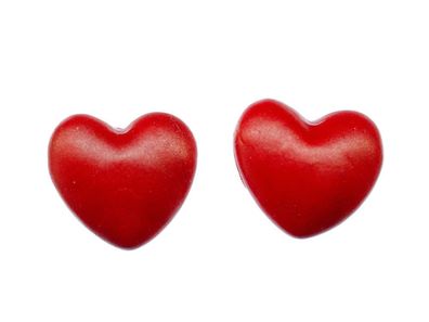 Herz Ohrstecker Miniblings Stecker Herzen Valentinstag Liebe Love Rot Handarbeit