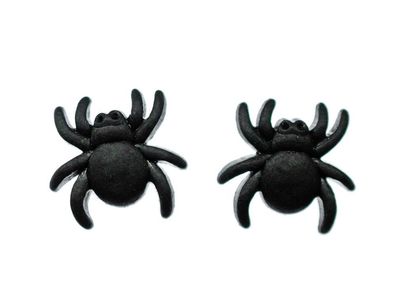 Spinnen Ohrstecker Miniblings Stecker Tier Schwarz Halloween Grusel Spinne