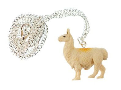 Lama Alpaka Kette 45cm Miniblings Halskette Anhänger Kamel Südamerika Gummi
