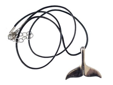 Walflosse Leder Kette 45cm Miniblings Halskette Anhänger Walfisch Wal Delphin