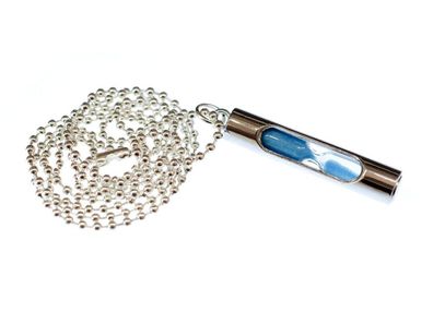 Sanduhr Kette 80cm Miniblings Halskette Anhänger Zeit Funktioniert Sand Uhr blau