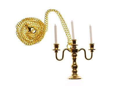 3-armiger Kerzenständer Kette 60cm Kerzenleuchter Kerze Halskette Miniblings gold
