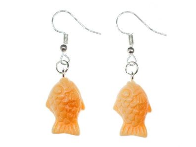 Fische Ohrringe Miniblings Ohrhänger Fisch Orange Keks Ohrhänger Taiyaki Wasser