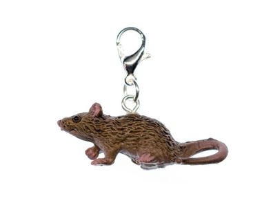Ratte Charm Maus Zipper Pull Anhänger Miniblings Tier Halloween Nagetier grau