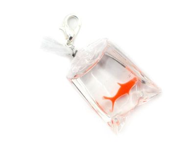 Goldfischtüte Charm Miniblings Anhänger Reißverschluss Goldfisch Fisch orange
