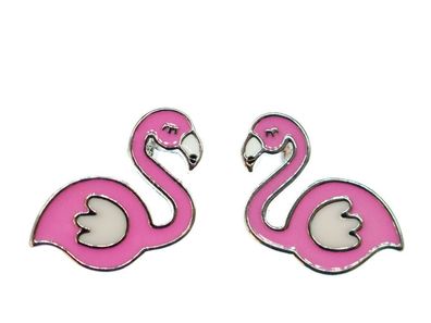 Flamingo Ohrstecker Miniblings Stecker Ohrringe Tropen rosengold Party Rosa Vogel