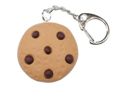 Cookie Keks Schlüsselanhänger Miniblings Anhänger Chocolate Chip Handarbeit