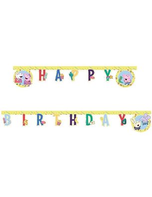 Peppa Pig Wutz Happy Birthday Pappe Girlande Geburtstag Letter Banner Deko Party