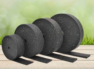 2m , 5m , 10m x 50mm - Gummigranulat Rollen Streifen Terrassen Pads Stelzlager