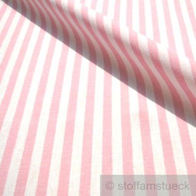 Stoff Baumwolle Bauernstreifen rosa weiß 1 cm Streifen