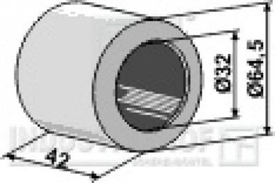 31-0051-HI Hartholzlager für Wellendurchmesser Ø32mm