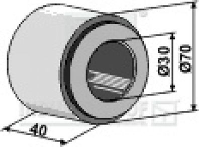 31-0153-HI Eisenring komplett mit Hartholzlager eingepreßt - Für Wellendurchm. Ø3