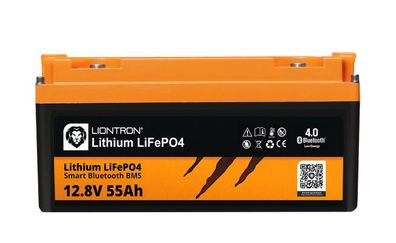Liontron Lithium LiFePo4 Akku 11 kg 12.8V 55Ah Versorgungsbatterie