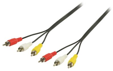 3 Fach Cinchkabel, Video Audio Kabel, 3-fach Cinch 2x3 Stecker - 1,5m, Konsole