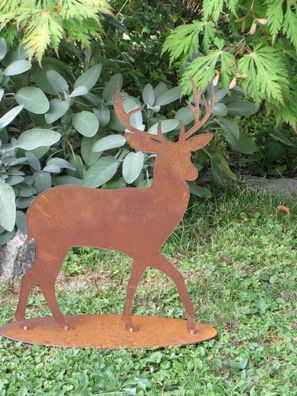 Edelrost Reh stehend 30cm Jäger Rentier Weihnachtsdeko Rost Wildtiere Gartendeko