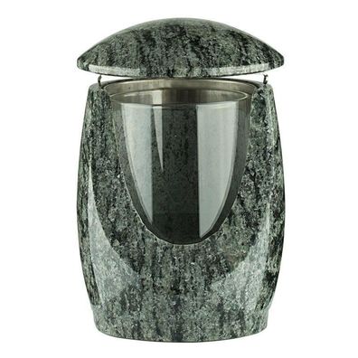 Grablampe modern Grablaterne Grableuchte Friedhofslaterne Granit Olive green