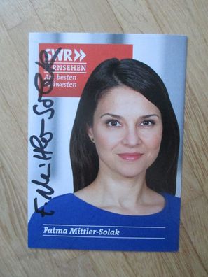 Das Erste SWR Fernsehmoderatorin Fatma Mittler-Solak - handsigniertes Autogramm!!!