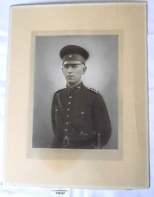 großes Kabinetfoto Soldat in Uniform Burg bei Magdeburg um 1910