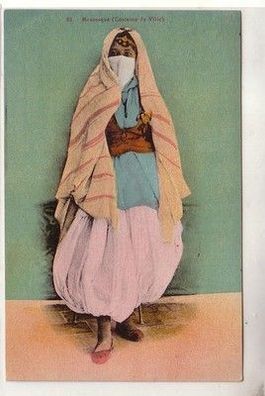 47514 Ak eines deutschen Fremdenlegionärs aus Marokko Marokkanerin mit Schleier