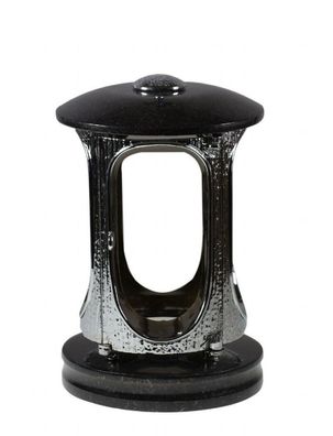 Grab-lampe Grablampe Grableuchte Granit Grablicht aus Granit schwarz