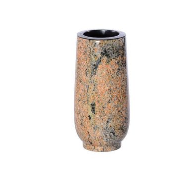 Grabvase Granit Grabmalvase Friedhofsvase Granit oval 27cm Multicolor