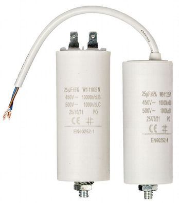 Aerzetix Kondensator ständigen für Motor 1µF 450V mit Kabel 10cm