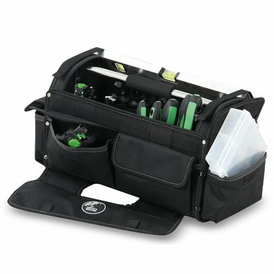 Profi Installationstasche Werkzeugkoffer Werkzeugtasche Poytex schwarz Fächer