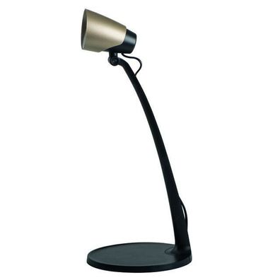 LED Schreibtischleuchte, Schreibtischlampe champagnergold/ schwarz, Tischlampe