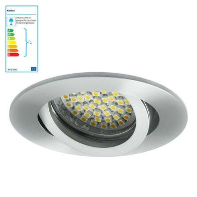 Deckeneinbaustrahler rund Alu gebürstet LED Halogenlampen GX5.3 Spot Deckenlampe