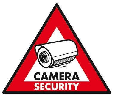 Security-Warnaufkleber, Kameraüberwachung, Kamera Warnhinweis, Warnschild