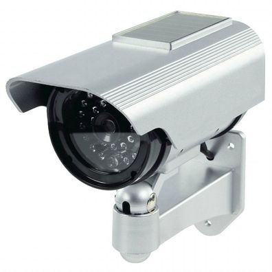 Dummy-Aussenkamera Kameraattrappe Überwachungskamera Kunststoffgehäuse silber