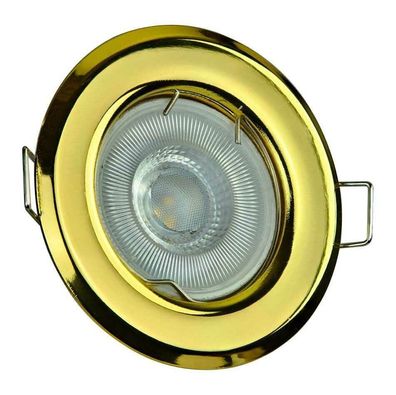 LED Halogen Einbaurahmen gold Einbauspot, Einbaustrahler starr GU10-Gx5,3